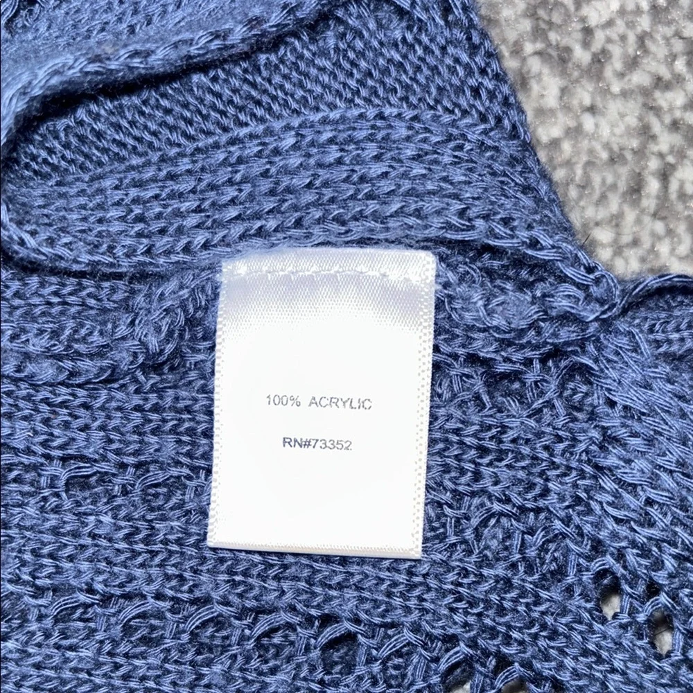 LOVE ELLIE Navy Blue Long Open-Front Cardigan Sweater Size Small - Picture 8 of 8